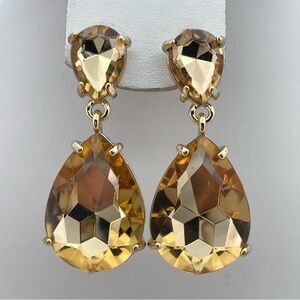 Golden Champagne Crystal Teardrop Earrings | Luxe Statement Drops